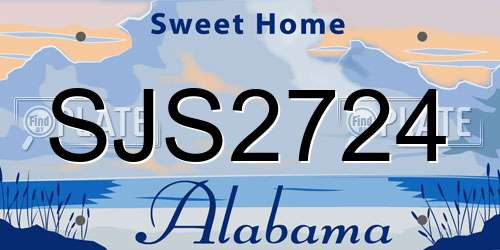 SJS2724 Alabama License Plate