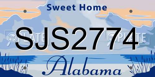 SJS2774 Alabama License Plate
