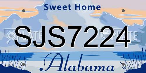 SJS7224 Alabama License Plate