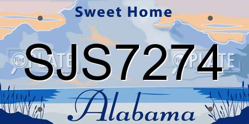 SJS7274 Alabama License Plate