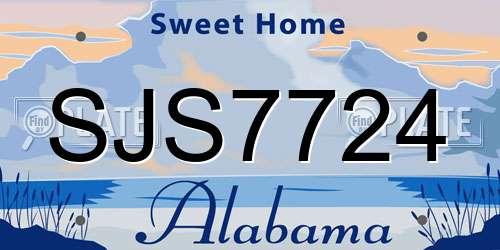 SJS7724 Alabama License Plate