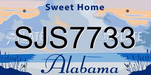 SJS7733 Alabama License Plate