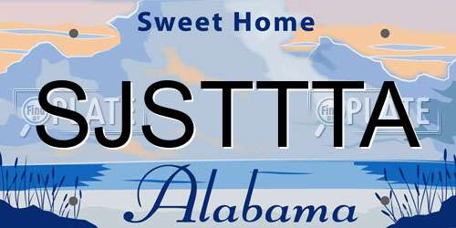 SJSTTTA Alabama License Plate