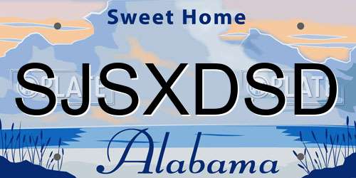 SJSXDSD Alabama License Plate