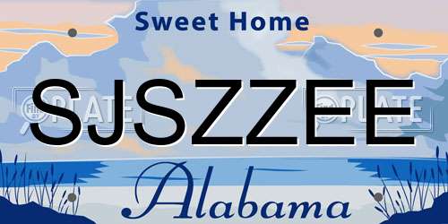 SJSZZEE Alabama License Plate