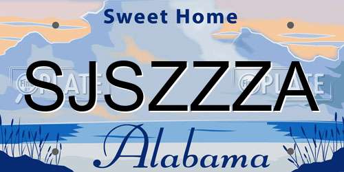 SJSZZZA Alabama License Plate