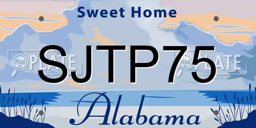 SJTP75 Alabama License Plate