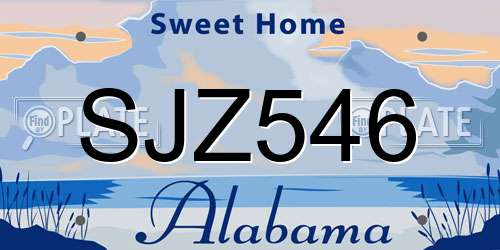 SJZ546 Alabama License Plate