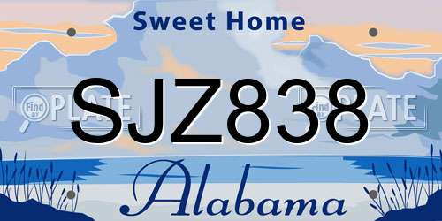 SJZ838 Alabama License Plate
