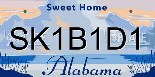 SK1B1D1 Alabama License Plate