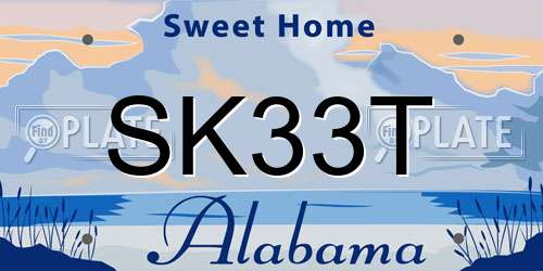 SK33T Alabama License Plate