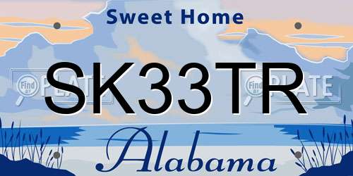 SK33TR Alabama License Plate