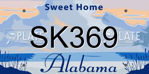 SK369 Alabama License Plate
