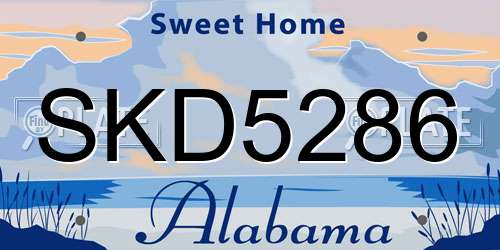 SKD5286 Alabama License Plate