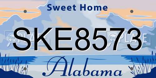 SKE8573 Alabama License Plate