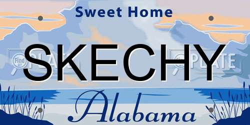 SKECHY Alabama License Plate