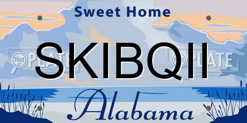 SKIBQII Alabama License Plate