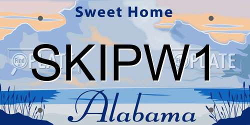 SKIPW1 Alabama License Plate