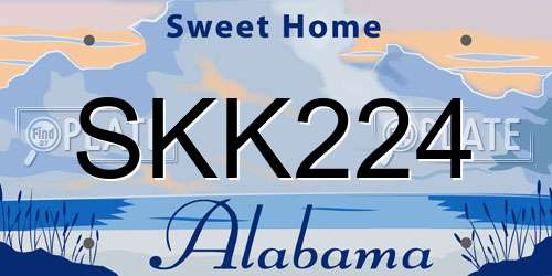 SKK224 Alabama License Plate