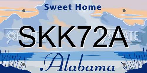 SKK72A Alabama License Plate