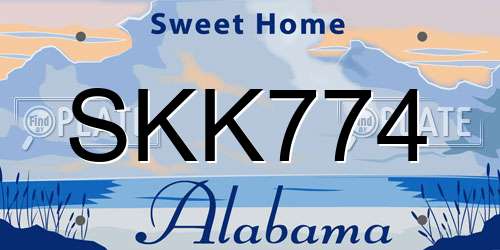 SKK774 Alabama License Plate