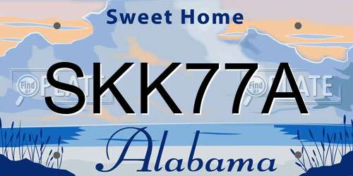 SKK77A Alabama License Plate
