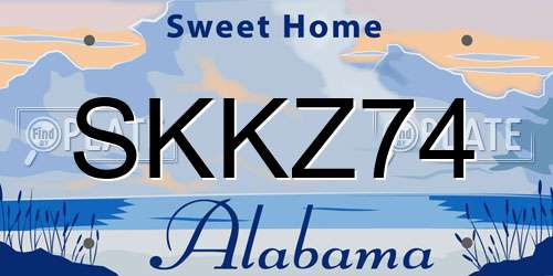 SKKZ74 Alabama License Plate