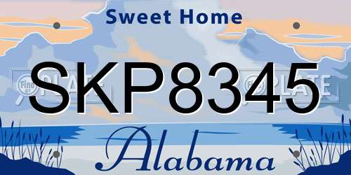 SKP8345 Alabama License Plate