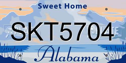 SKT5704 Alabama License Plate