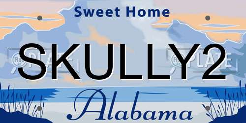 SKULLY2 Alabama License Plate