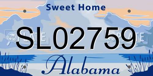 SL02759 Alabama License Plate