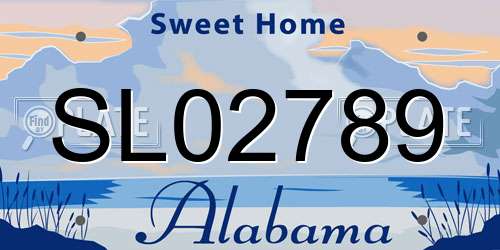 SL02789 Alabama License Plate