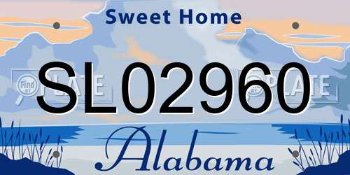 SL02960 Alabama License Plate