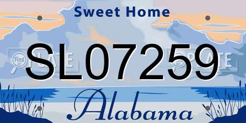 SL07259 Alabama License Plate