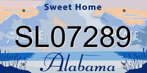 SL07289 Alabama License Plate