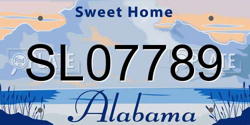SL07789 Alabama License Plate