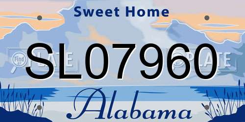 SL07960 Alabama License Plate