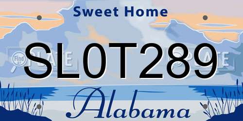SL0T289 Alabama License Plate