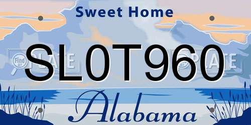 SL0T960 Alabama License Plate