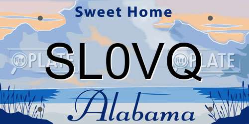 SL0VQ Alabama License Plate