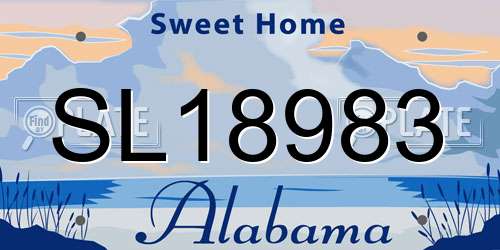 SL18983 Alabama License Plate