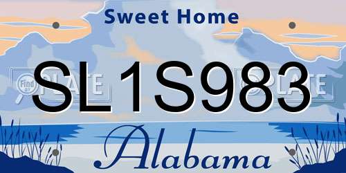 SL1S983 Alabama License Plate