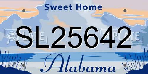 SL25642 Alabama License Plate