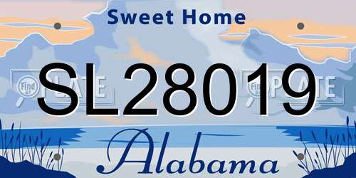 SL28019 Alabama License Plate