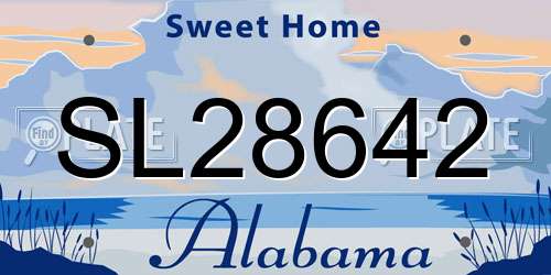SL28642 Alabama License Plate