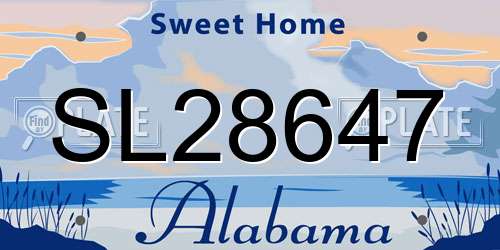 SL28647 Alabama License Plate