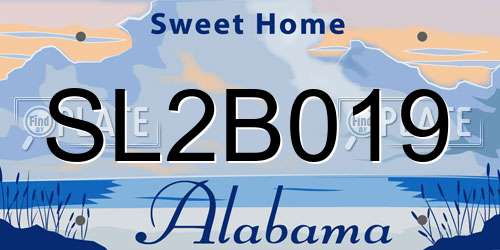 SL2B019 Alabama License Plate