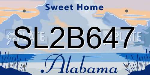 SL2B647 Alabama License Plate