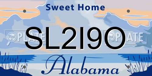 SL2I9O Alabama License Plate