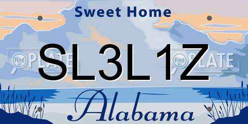 SL3L1Z Alabama License Plate